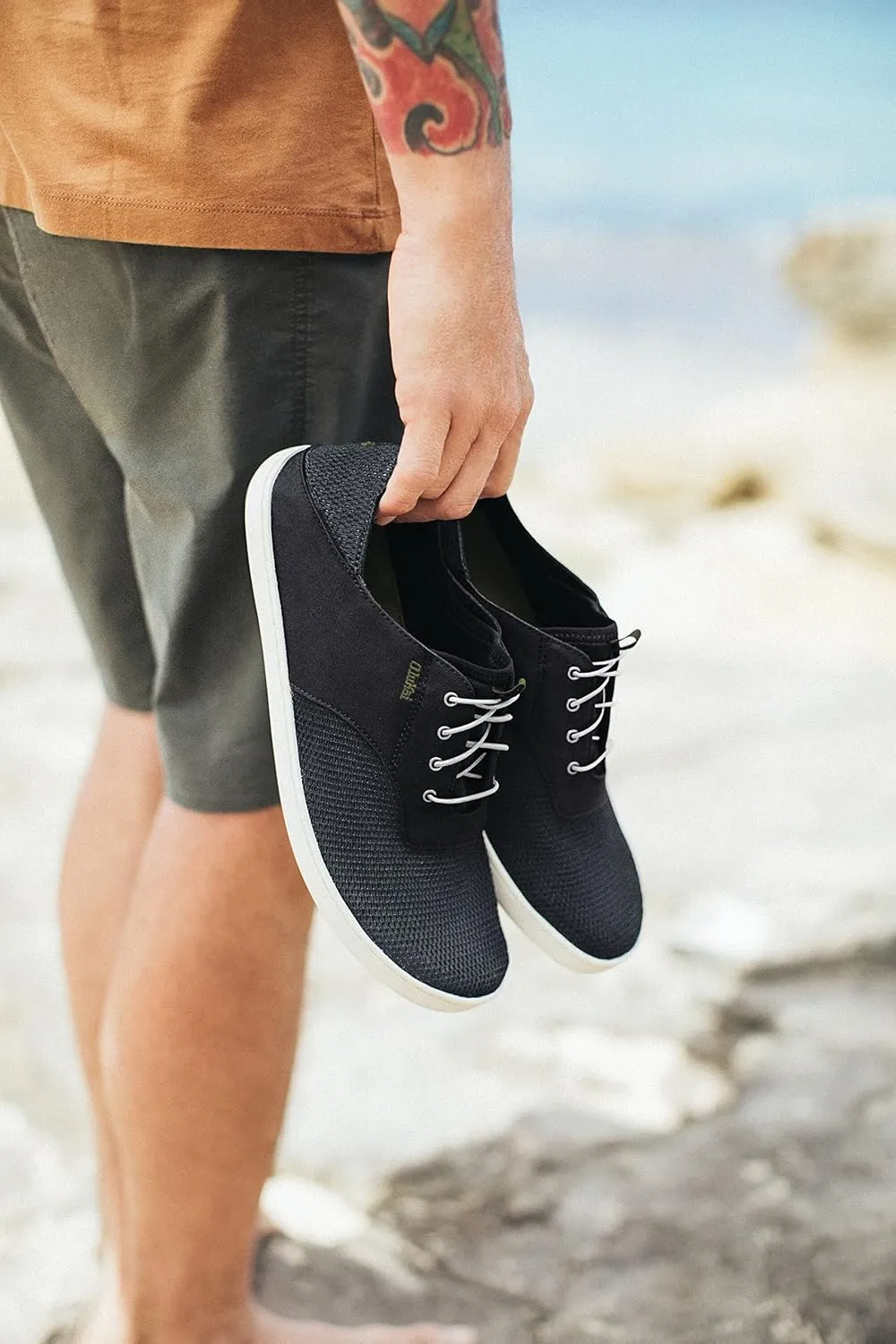 OLUKAI Nohea Moku Men's No Tie Boat Shoes, Breathable & Quick Dry Mesh, Effortless Design & Barefoot Wearability, All-Day Comfort & Support