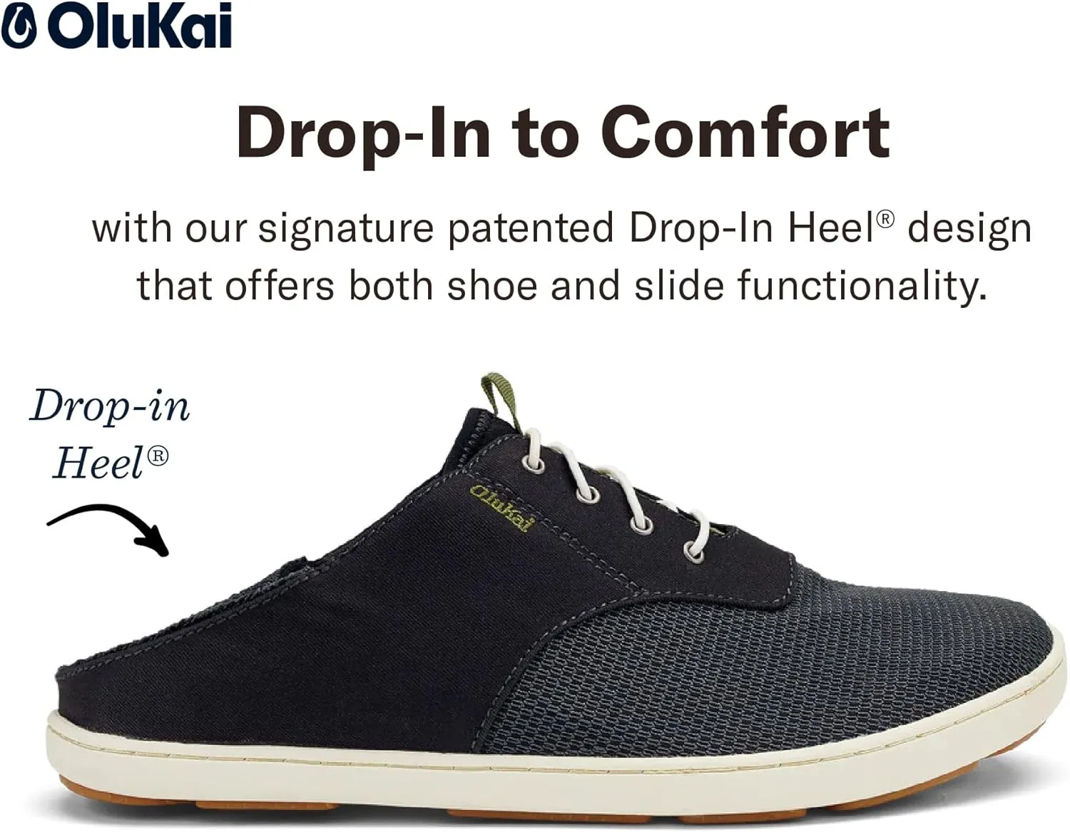 OLUKAI Nohea Moku Men's No Tie Boat Shoes, Breathable & Quick Dry Mesh, Effortless Design & Barefoot Wearability, All-Day Comfort & Support