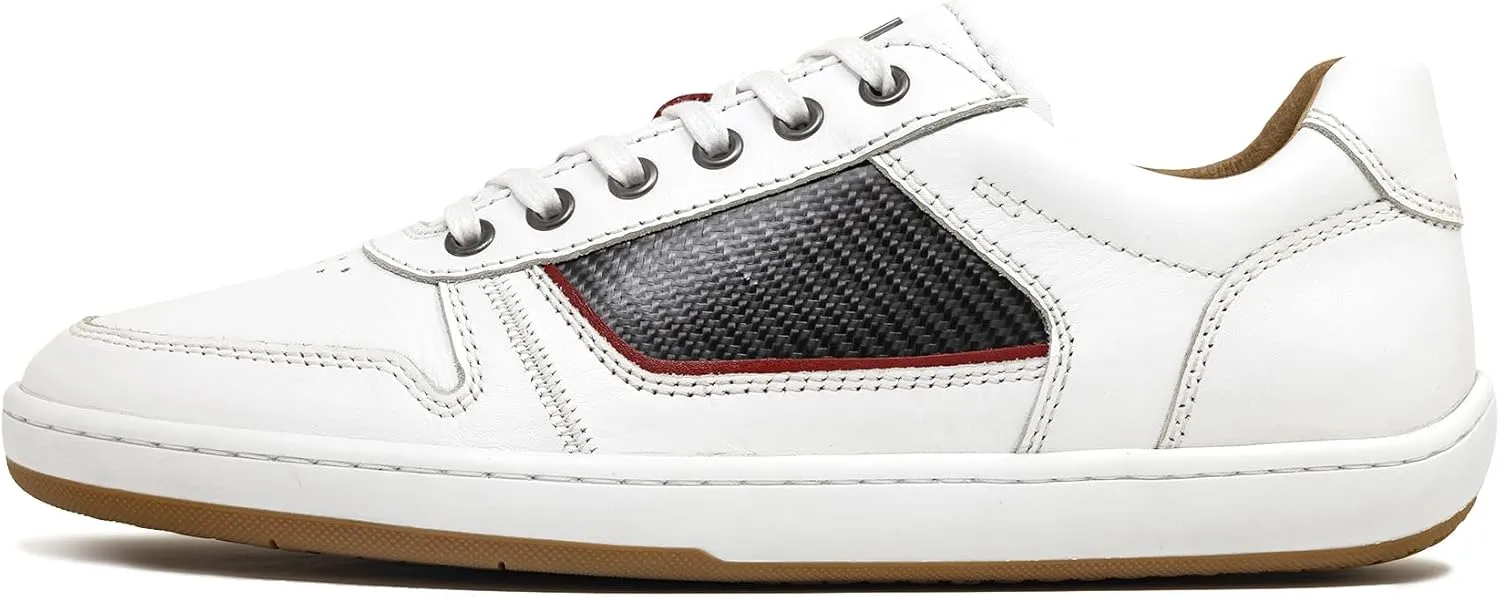Piloti Driving Shoes for Men, Compass Italian Leather Carbon Panel Everyday Driving Sneaker