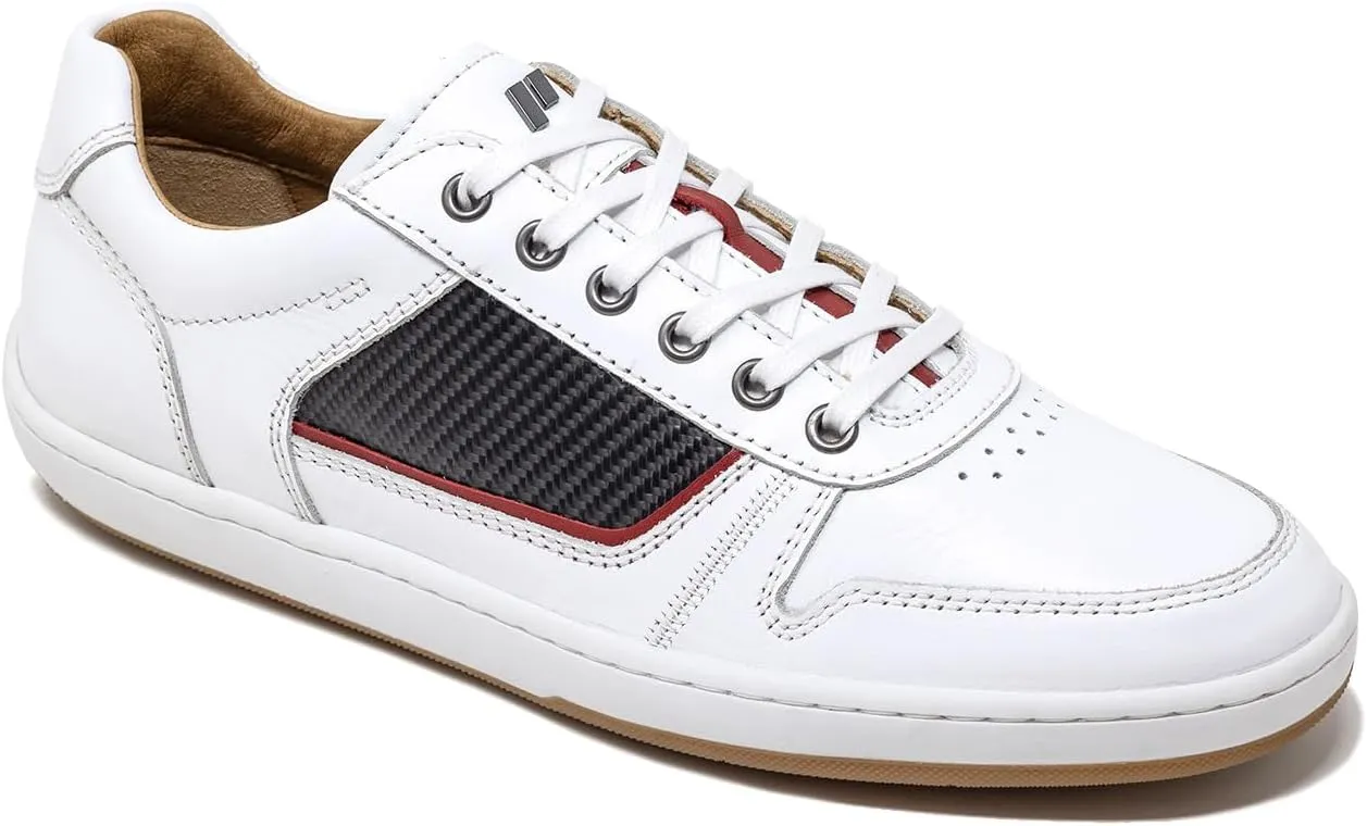 Piloti Driving Shoes for Men, Compass Italian Leather Carbon Panel Everyday Driving Sneaker