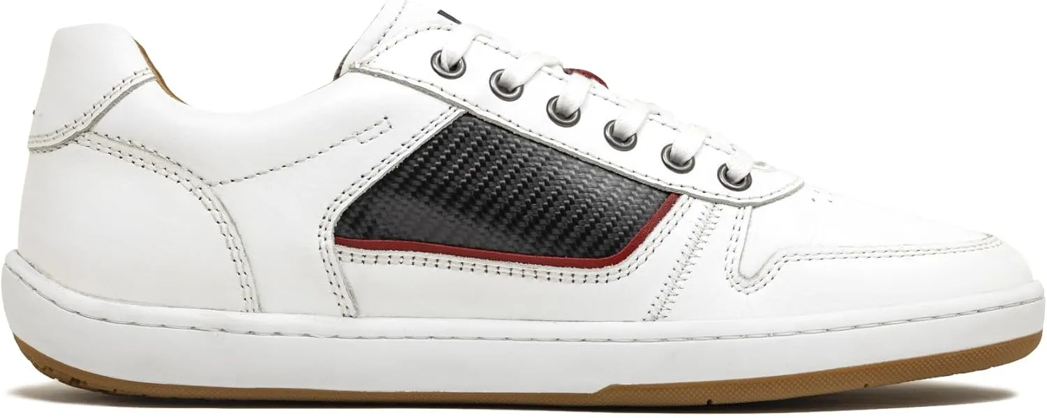 Piloti Driving Shoes for Men, Compass Italian Leather Carbon Panel Everyday Driving Sneaker