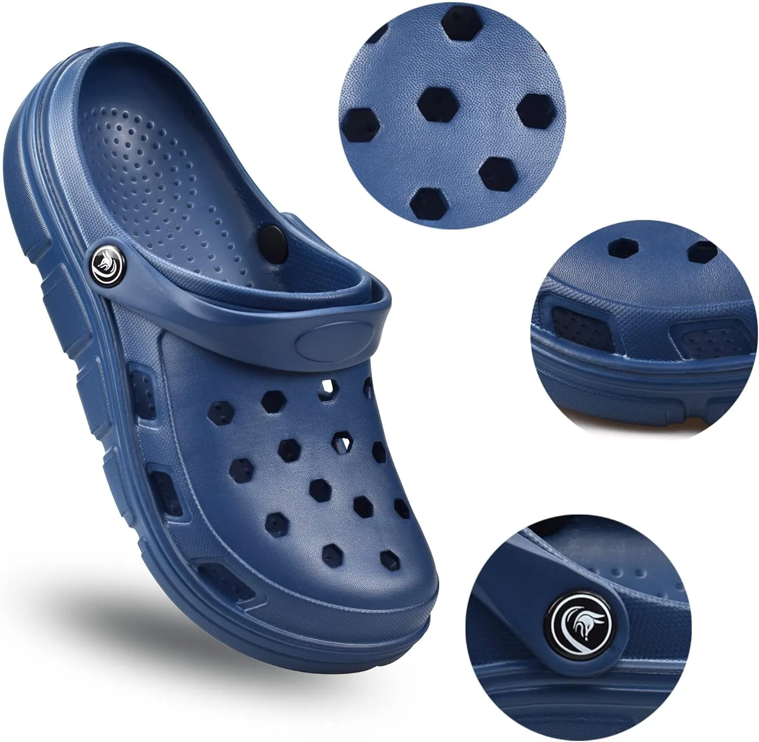 PIMIO Garden Clogs for Women and Men,Slip On Work Shoes with Arch Support,Womens Mens Quick-Dry Water Shoes Casual Sandals,Comfortable Slippers