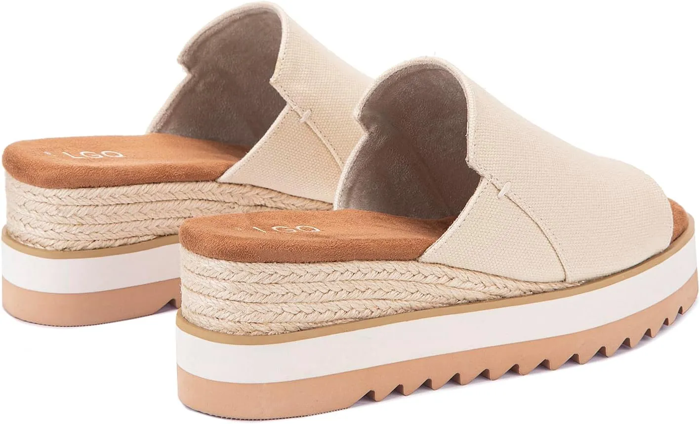 Platform Slip on Espadrille Sandals for Women Wedges Open Toe Slides Women's Bohemia Sandals Slip on Mules Sandal Summer Beach Slippers