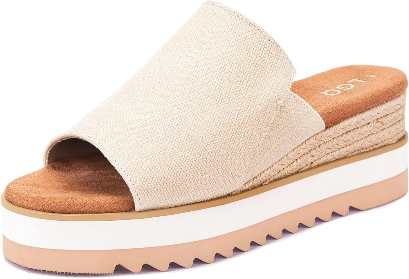 Platform Slip on Espadrille Sandals for Women Wedges Open Toe Slides Women's Bohemia Sandals Slip on Mules Sandal Summer Beach Slippers