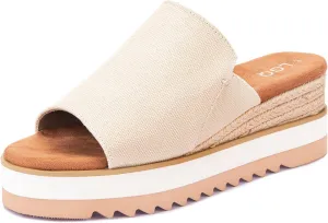 Platform Slip on Espadrille Sandals for Women Wedges Open Toe Slides Women's Bohemia Sandals Slip on Mules Sandal Summer Beach Slippers