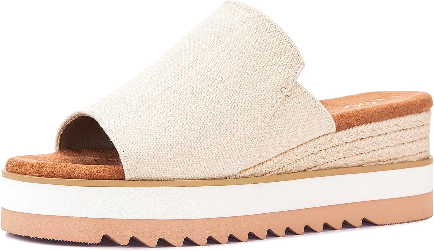 Platform Slip on Espadrille Sandals for Women Wedges Open Toe Slides Women's Bohemia Sandals Slip on Mules Sandal Summer Beach Slippers