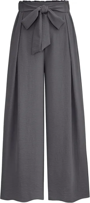 PRETTYGARDEN Women's Wide Leg Work Pants Business Casual High Waisted Loose Palazzo Trouser Summer Clothes