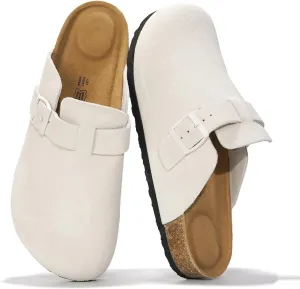 Project Cloud Mens Clogs - Full Grain Genuine Leather Memory Foam Clogs for Men Arch Support Cork Footbed - Non Slip Platform Mules (Brooklyn)