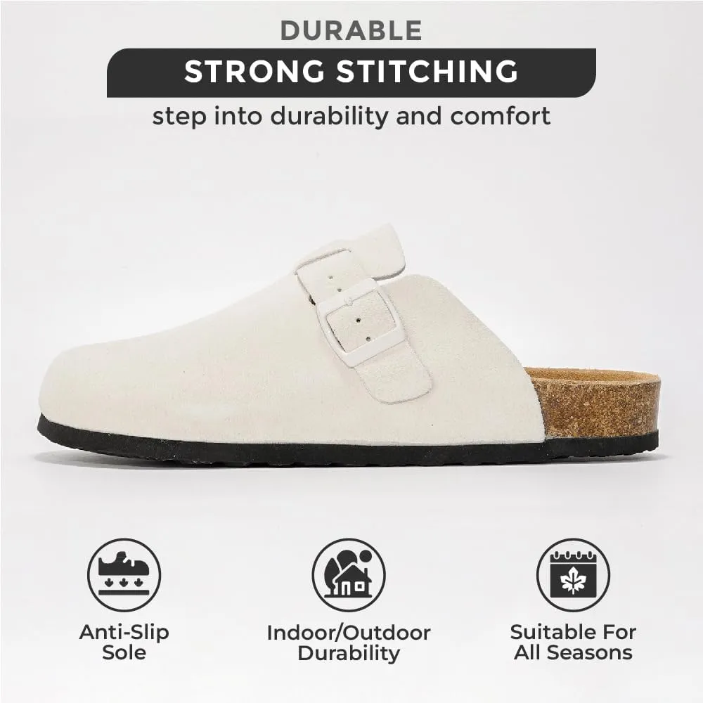 Project Cloud Mens Clogs - Full Grain Genuine Leather Memory Foam Clogs for Men Arch Support Cork Footbed - Non Slip Platform Mules (Brooklyn)