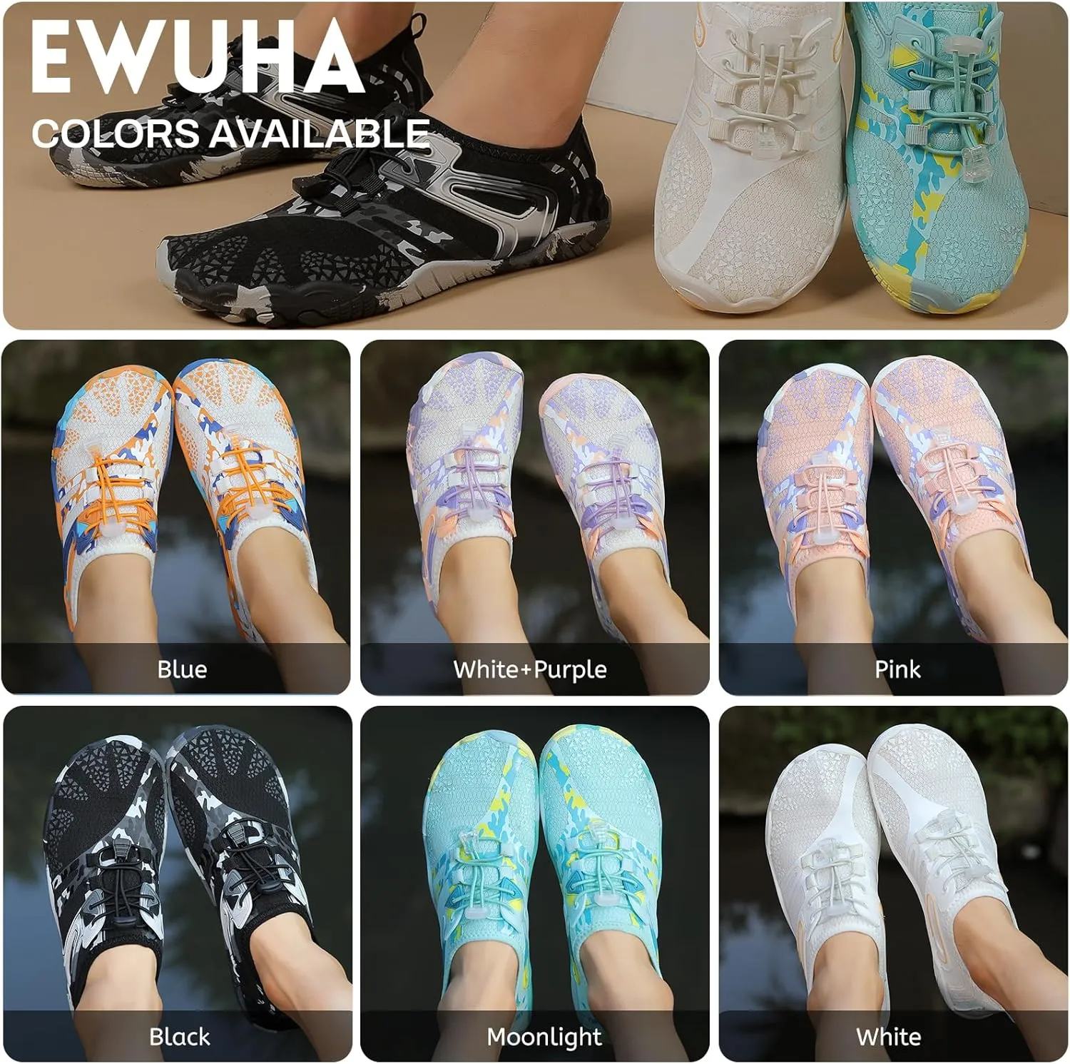 Quick Dry Water Shoes - Barefoot Swim Shoes for Women & Men, Non-Slip Aqua Shoes for Beach, River, Pool & Hiking