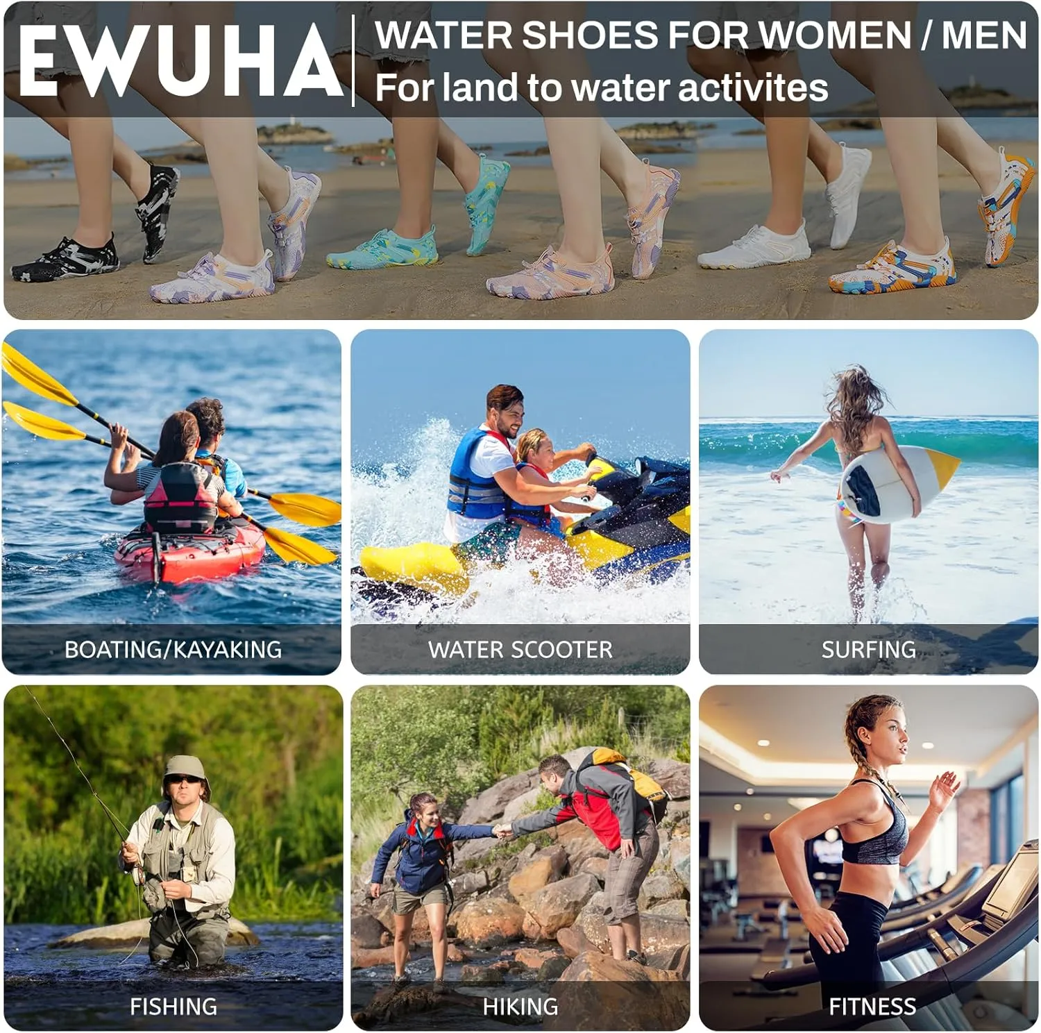 Quick Dry Water Shoes - Barefoot Swim Shoes for Women & Men, Non-Slip Aqua Shoes for Beach, River, Pool & Hiking