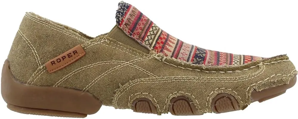 ROPER Womens Daisy Southwest Slip On Flats Casual - Beige