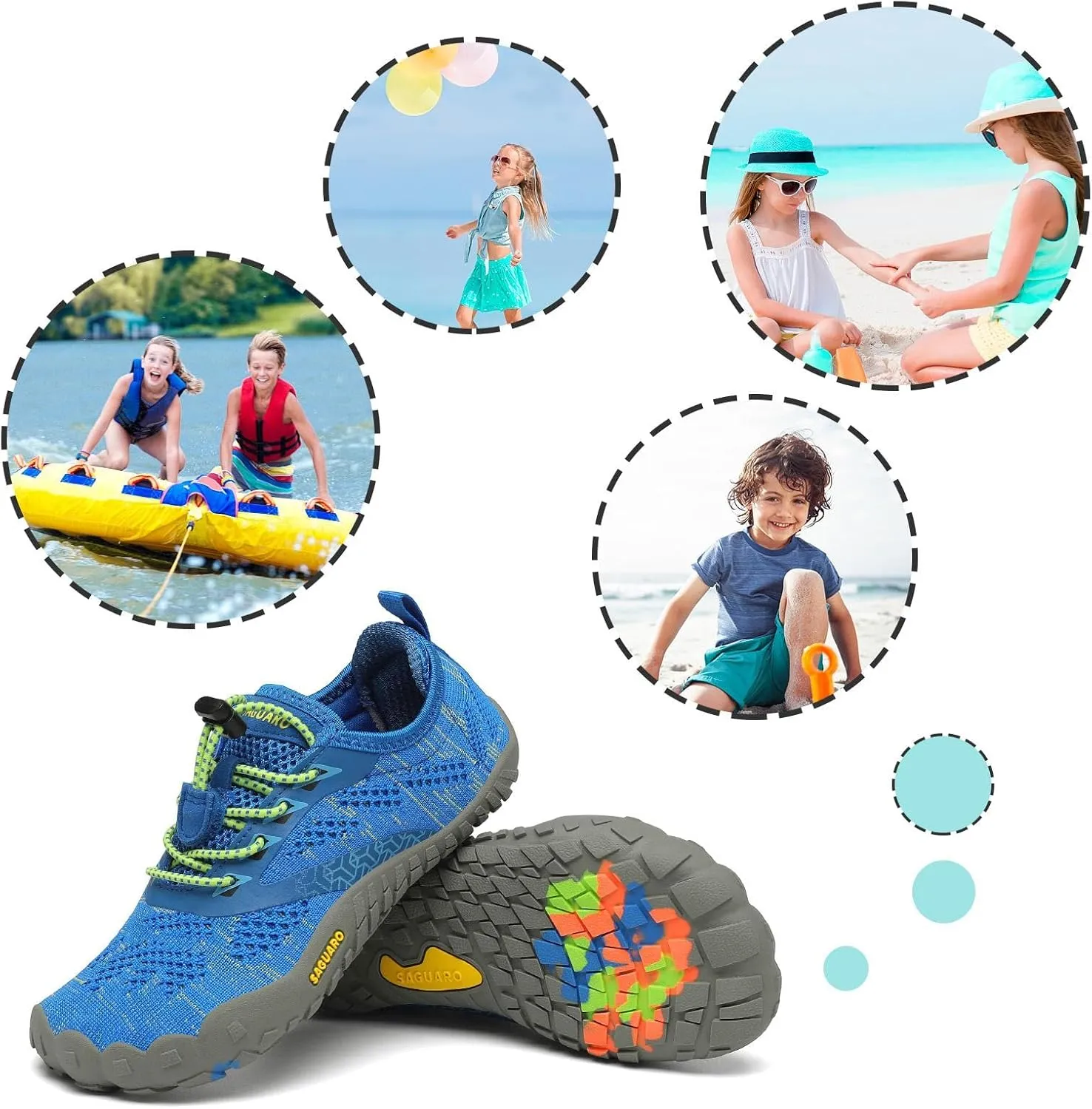 SAGUARO Kids' Barefoot Shoes Boys Girls Quick Dry Aqua Athletic Sneakers Lightweight Sport Footwear Toddler Water Shoes