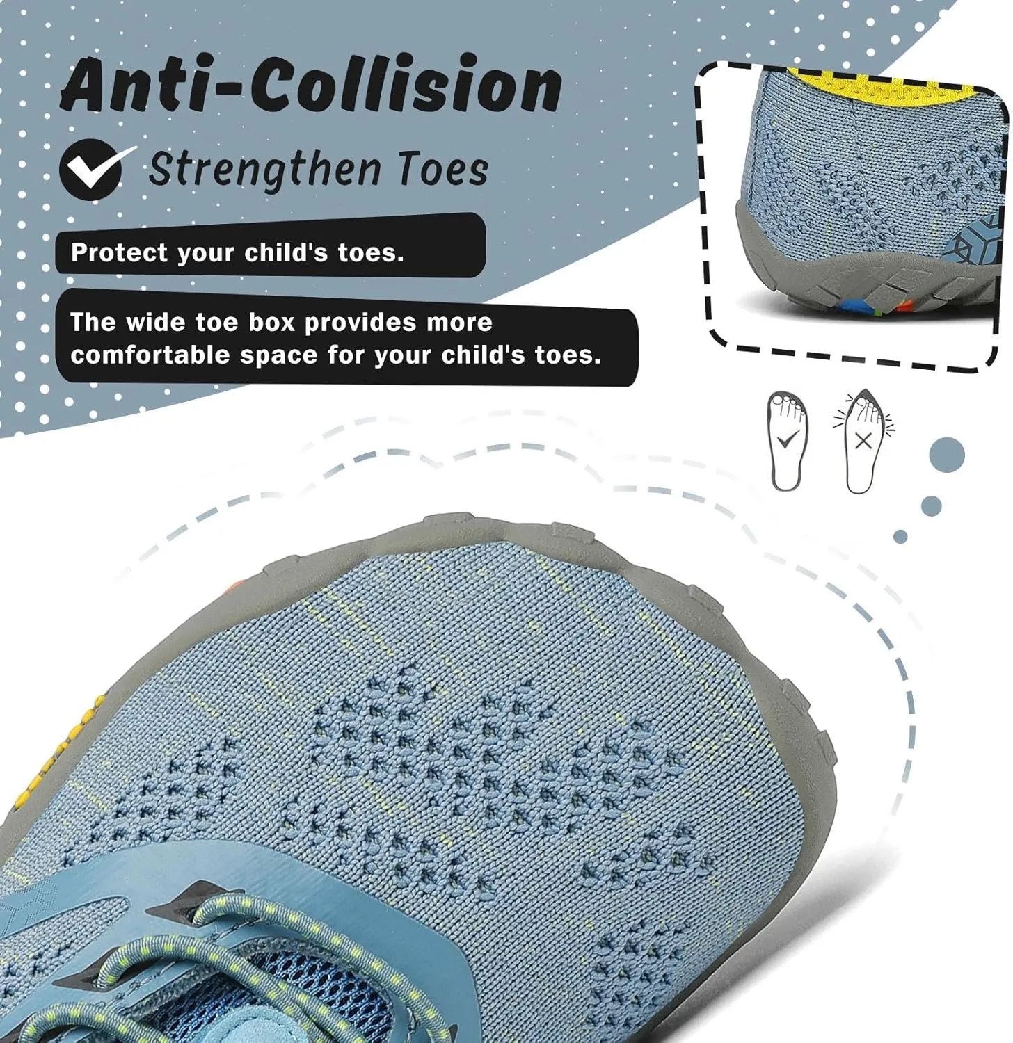 SAGUARO Kids' Barefoot Shoes Boys Girls Quick Dry Aqua Athletic Sneakers Lightweight Sport Footwear Toddler Water Shoes
