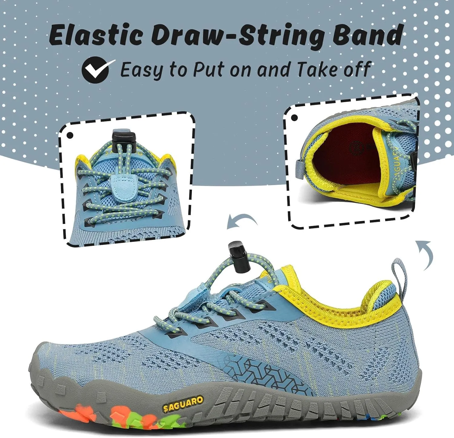 SAGUARO Kids' Barefoot Shoes Boys Girls Quick Dry Aqua Athletic Sneakers Lightweight Sport Footwear Toddler Water Shoes