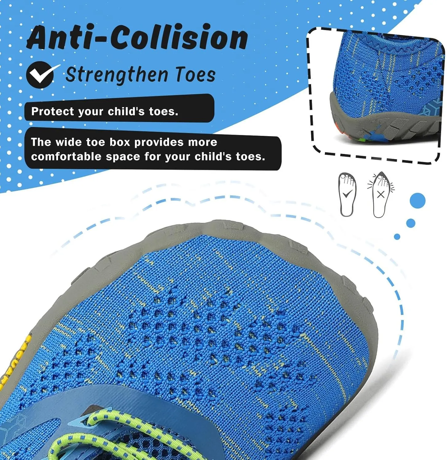 SAGUARO Kids' Barefoot Shoes Boys Girls Quick Dry Aqua Athletic Sneakers Lightweight Sport Footwear Toddler Water Shoes