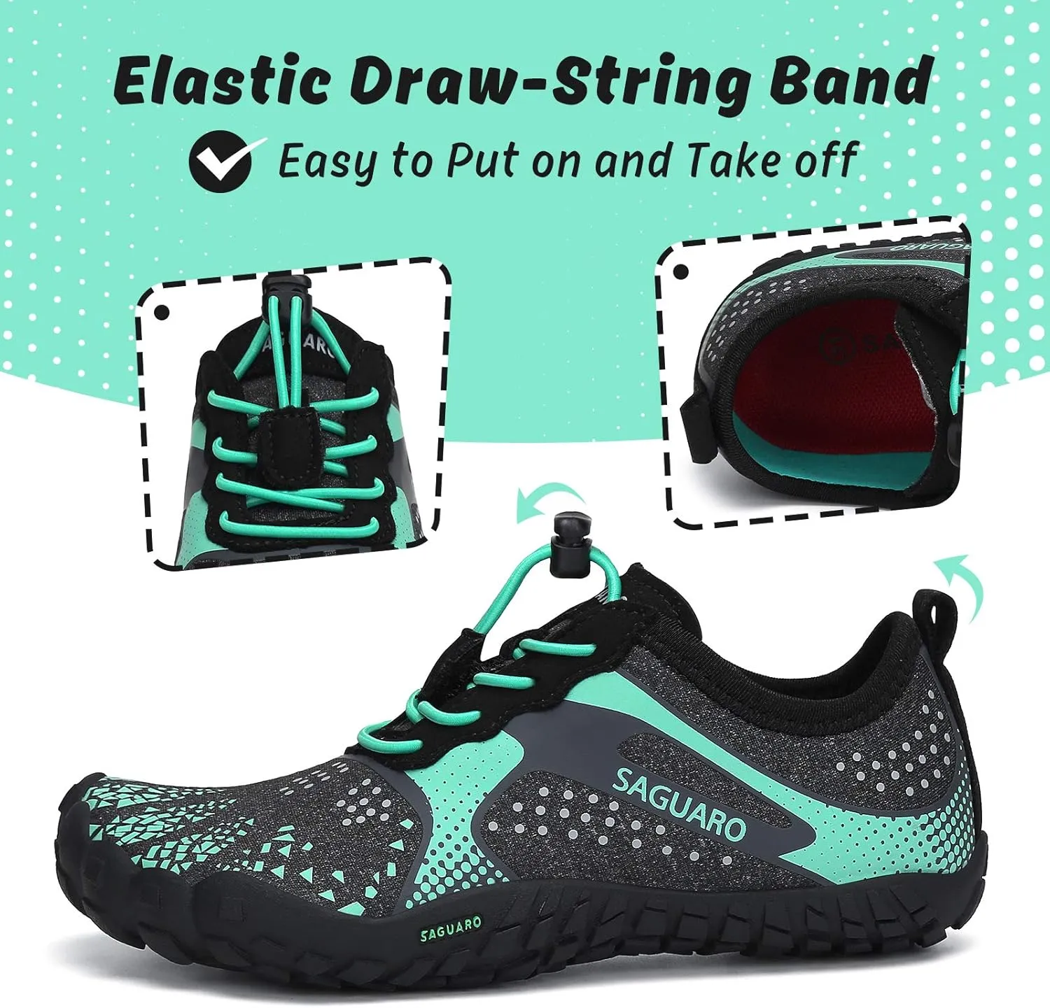SAGUARO Kids' Barefoot Shoes Boys Girls Quick Dry Aqua Athletic Sneakers Lightweight Sport Footwear Toddler Water Shoes