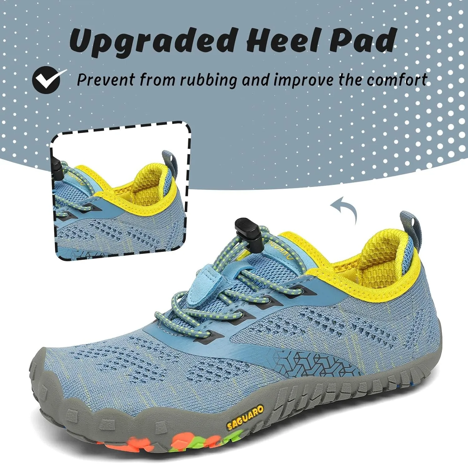 SAGUARO Kids' Barefoot Shoes Boys Girls Quick Dry Aqua Athletic Sneakers Lightweight Sport Footwear Toddler Water Shoes