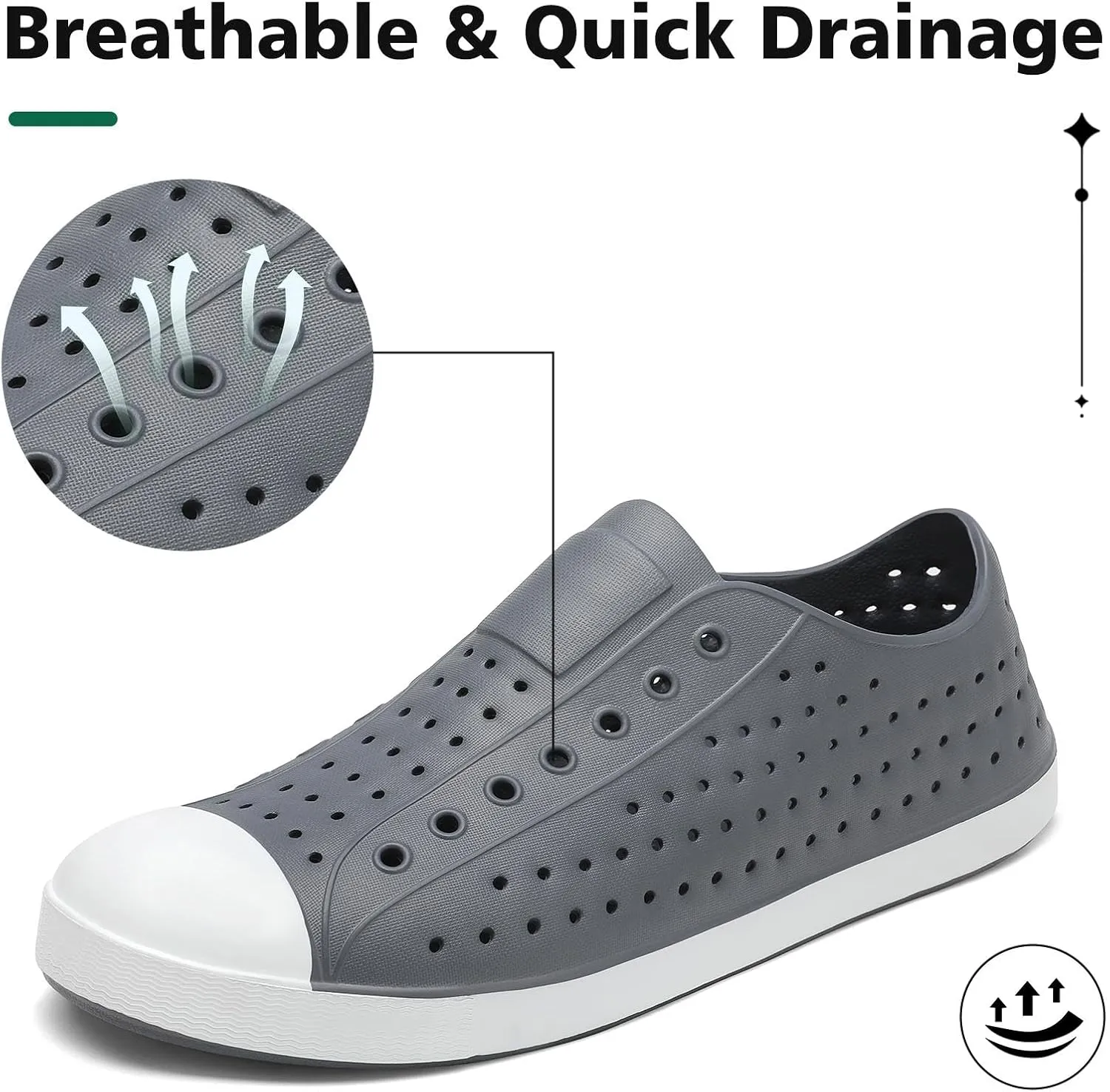 SAGUARO Mens Garden Shoes for Women Breathable Slip-On Gardening Clogs Quick Dry Non-Slip Water Shoe Outdoor Beach Sandals Aero XVII