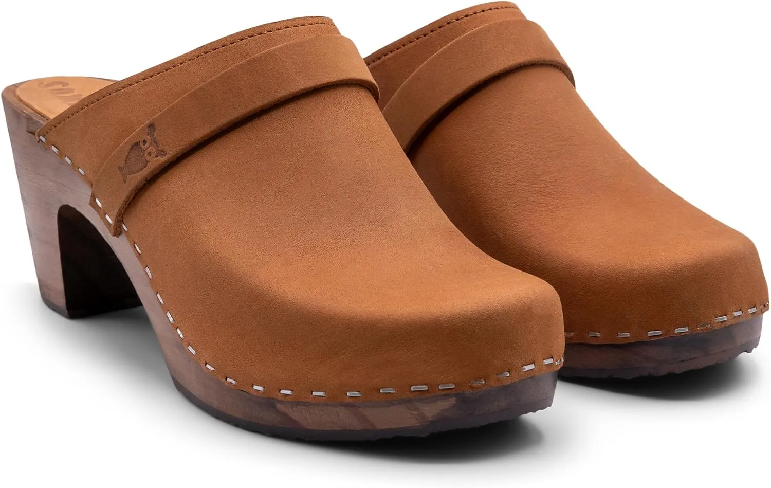 Sandgrens Handmade Swedish Wood Clogs for Women, High Rise Mule | Maya