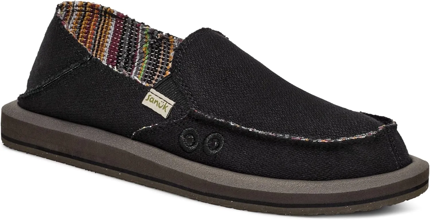 Sanuk Womens Donna Hemp 2 Tone Loafers | Womens Shoes | Slip On Shoes for Women | Women's Slip-on Loafers | Memory Foam Footbed