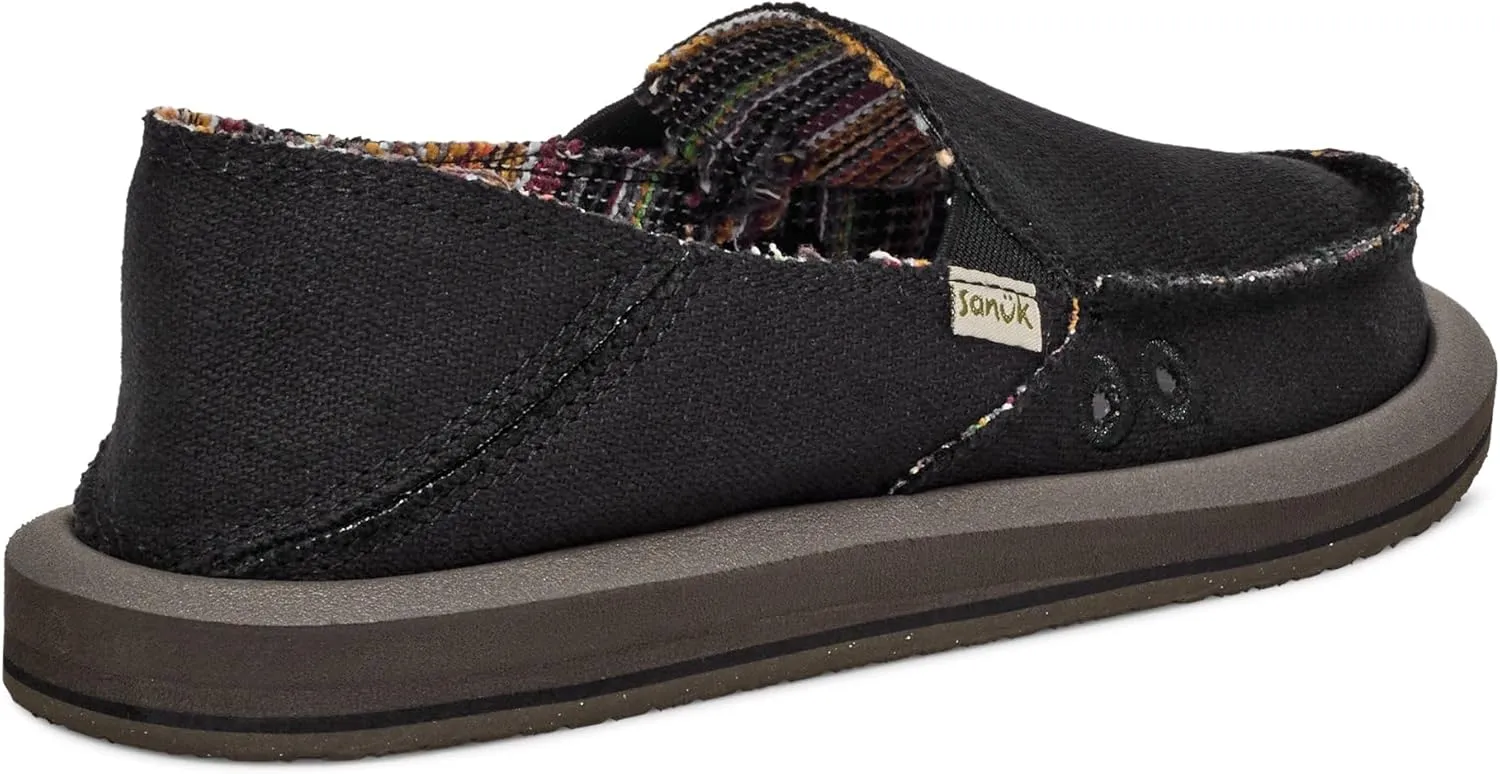 Sanuk Womens Donna Hemp 2 Tone Loafers | Womens Shoes | Slip On Shoes for Women | Women's Slip-on Loafers | Memory Foam Footbed