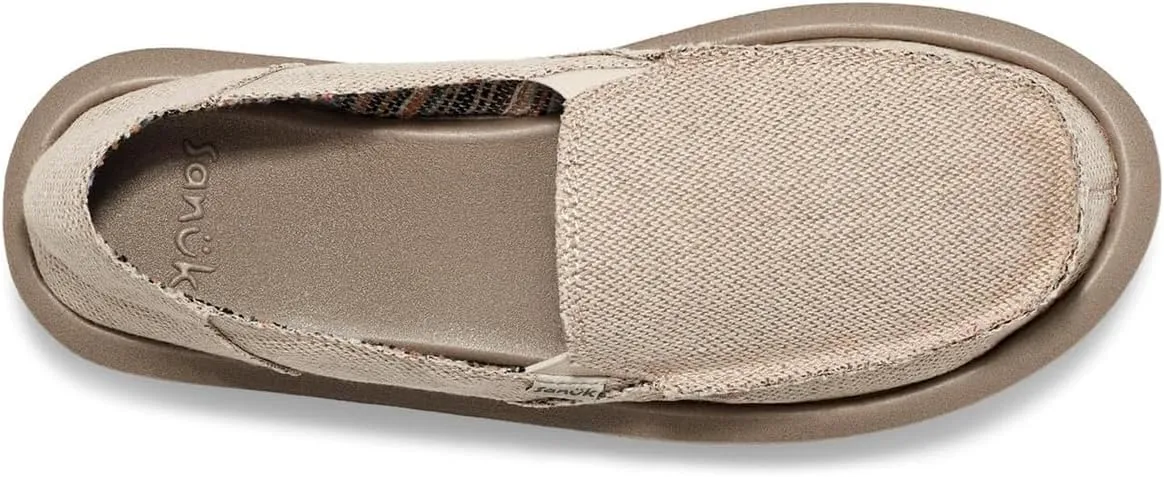 Sanuk Womens Hemp Loafers | Womens Shoes | Slip On Shoes for Women | Women's Slip-on Loafers | Memory Foam Footbed