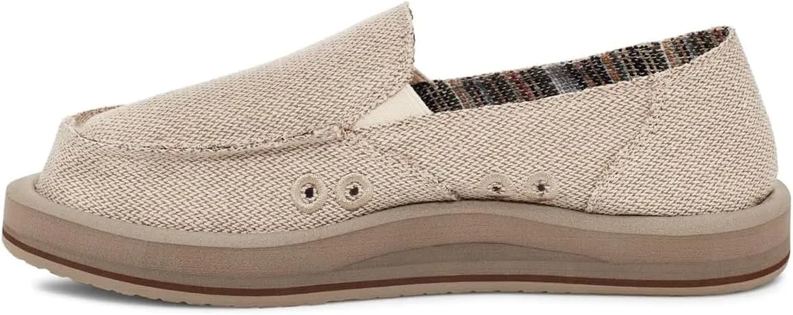 Sanuk Womens Hemp Loafers | Womens Shoes | Slip On Shoes for Women | Women's Slip-on Loafers | Memory Foam Footbed