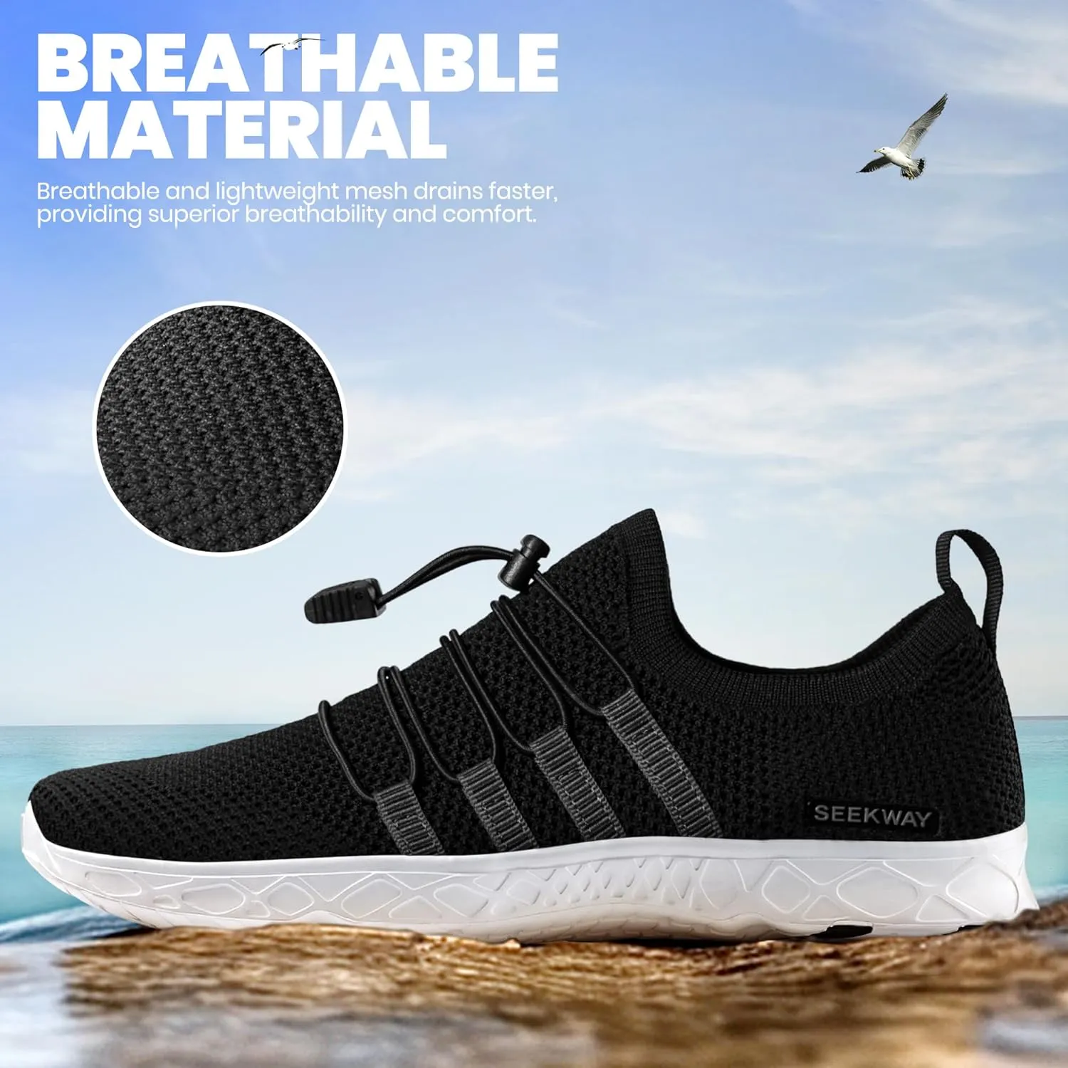 SEEKWAY Mens Womens Water Shoes Quick Dry Aqua Shoes Barefoot for Beach Surf Hiking Pool Water Sports