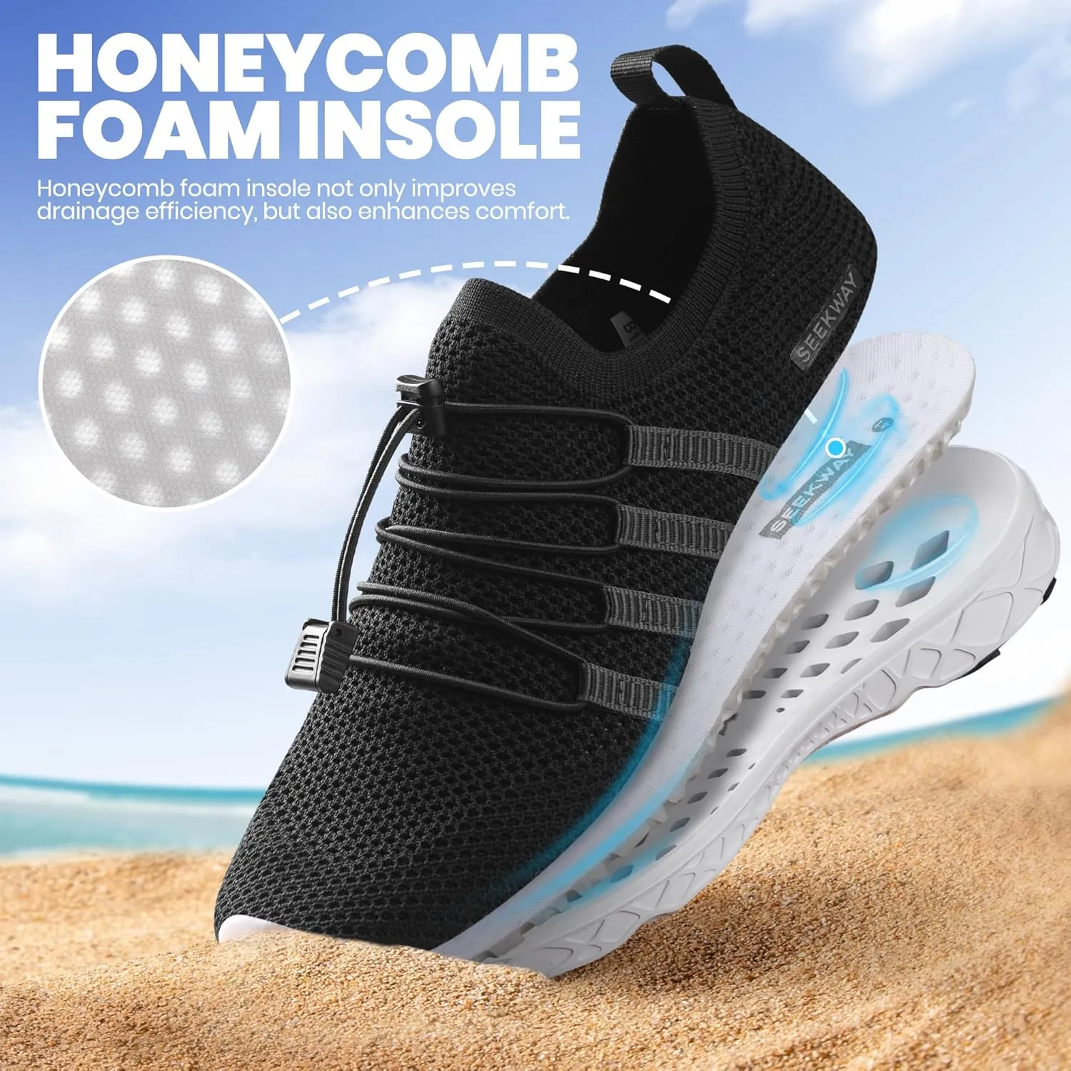 SEEKWAY Mens Womens Water Shoes Quick Dry Aqua Shoes Barefoot for Beach Surf Hiking Pool Water Sports