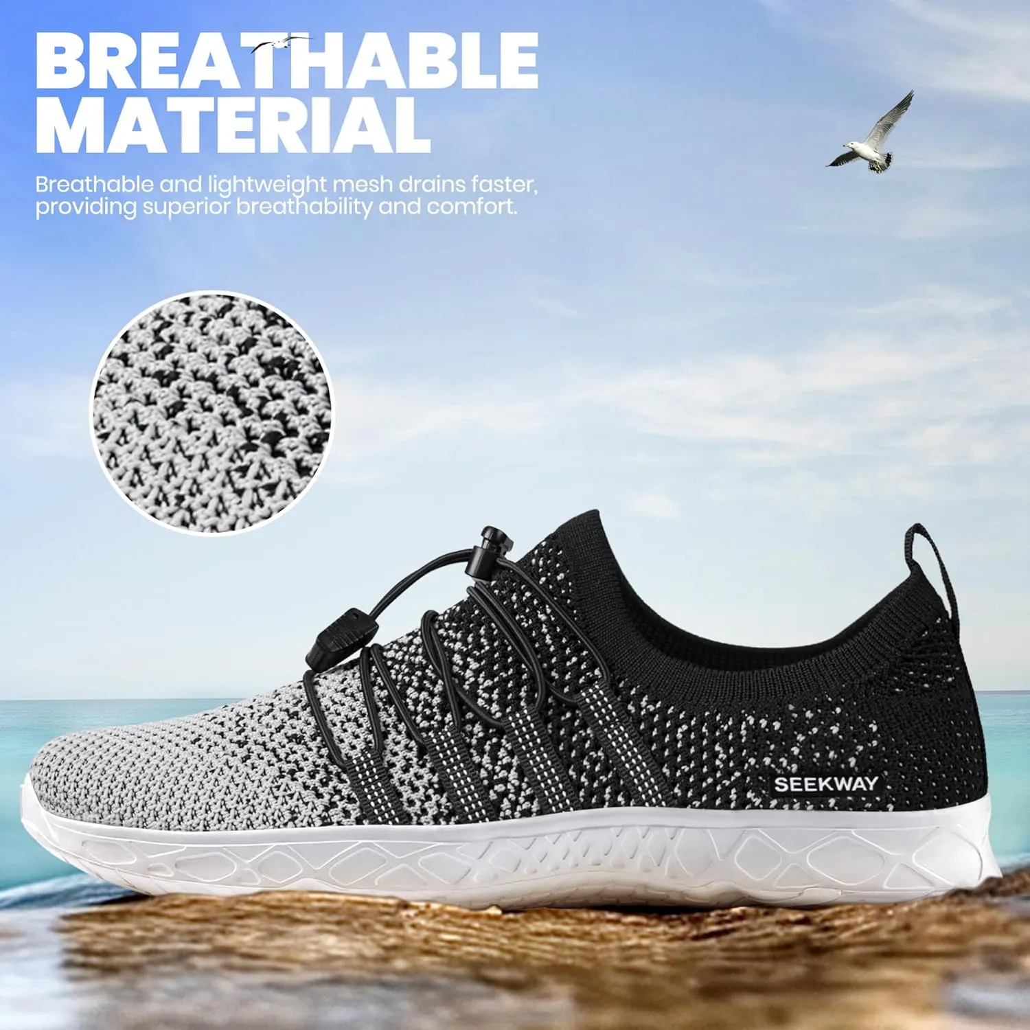 SEEKWAY Mens Womens Water Shoes Quick Dry Aqua Shoes Barefoot for Beach Surf Hiking Pool Water Sports
