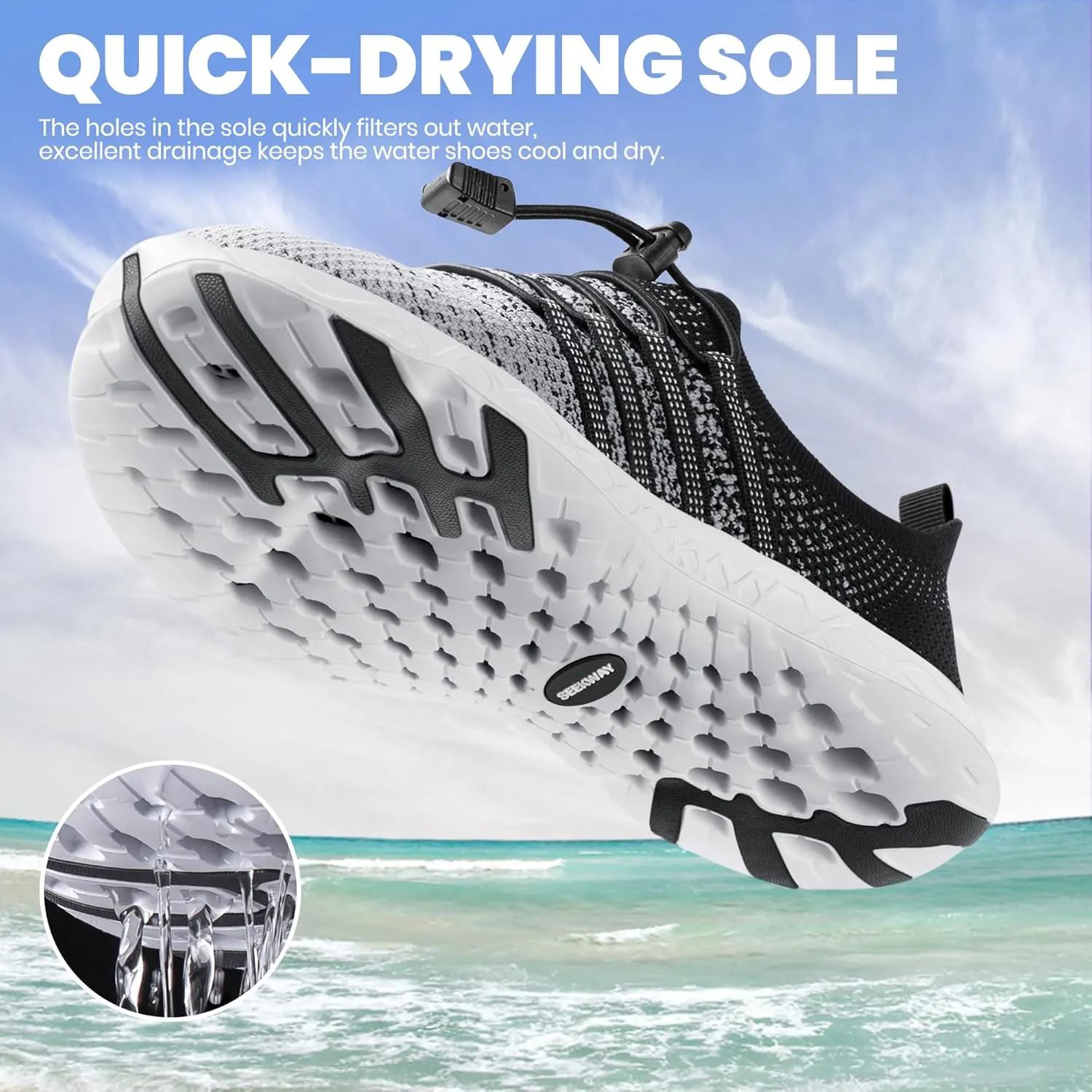 SEEKWAY Mens Womens Water Shoes Quick Dry Aqua Shoes Barefoot for Beach Surf Hiking Pool Water Sports