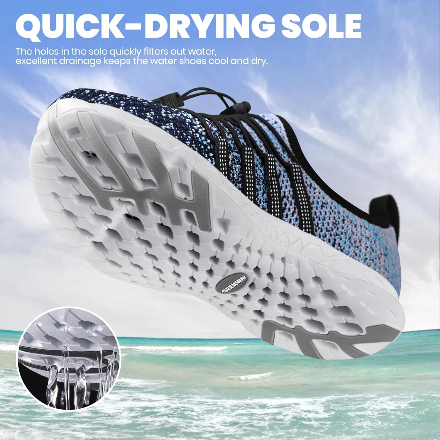 SEEKWAY Mens Womens Water Shoes Quick Dry Aqua Shoes Barefoot for Beach Surf Hiking Pool Water Sports