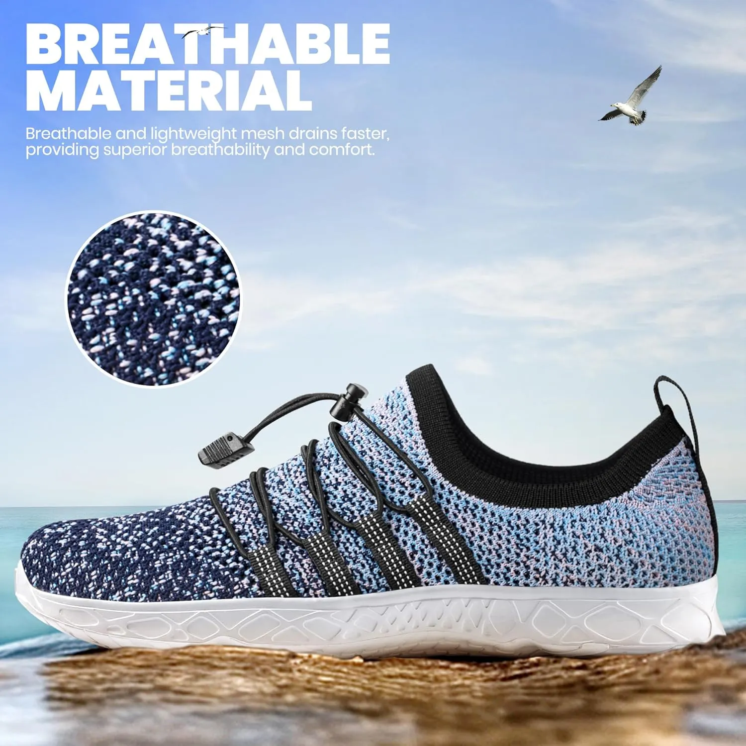 SEEKWAY Mens Womens Water Shoes Quick Dry Aqua Shoes Barefoot for Beach Surf Hiking Pool Water Sports