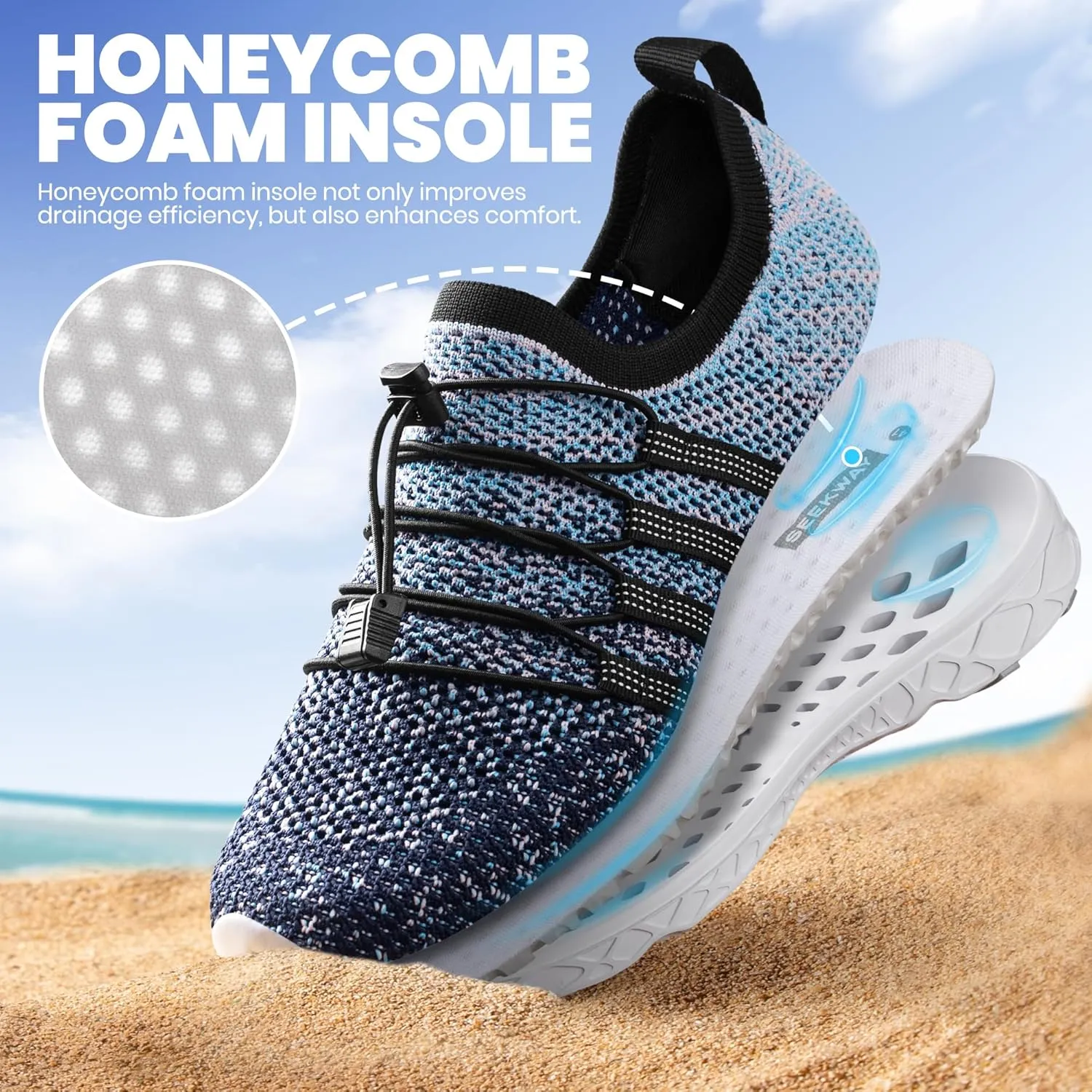 SEEKWAY Mens Womens Water Shoes Quick Dry Aqua Shoes Barefoot for Beach Surf Hiking Pool Water Sports