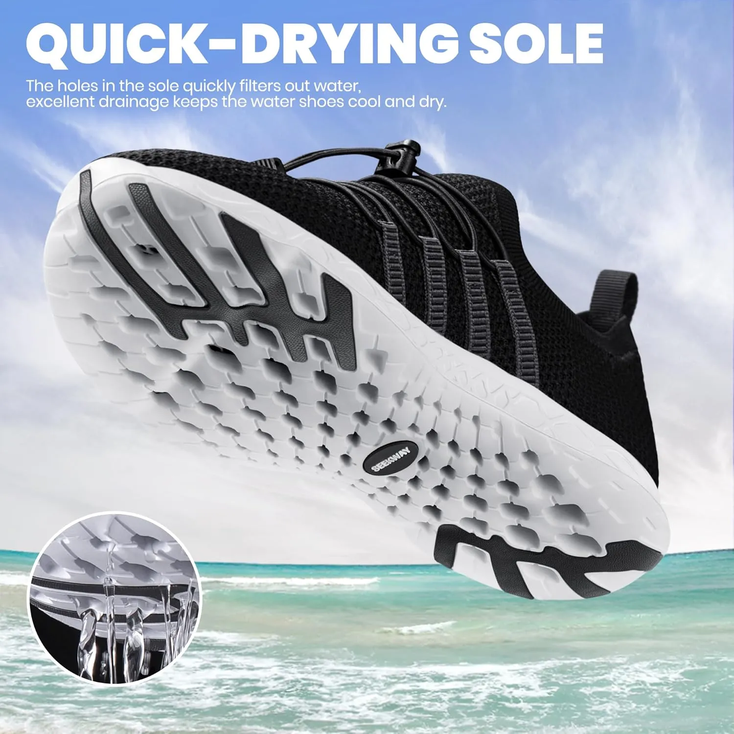 SEEKWAY Mens Womens Water Shoes Quick Dry Aqua Shoes Barefoot for Beach Surf Hiking Pool Water Sports