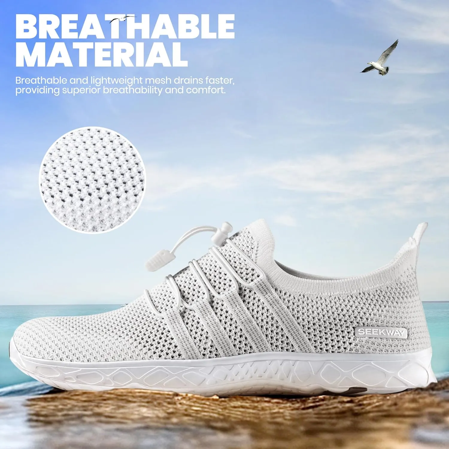 SEEKWAY Mens Womens Water Shoes Quick Dry Aqua Shoes Barefoot for Beach Surf Hiking Pool Water Sports