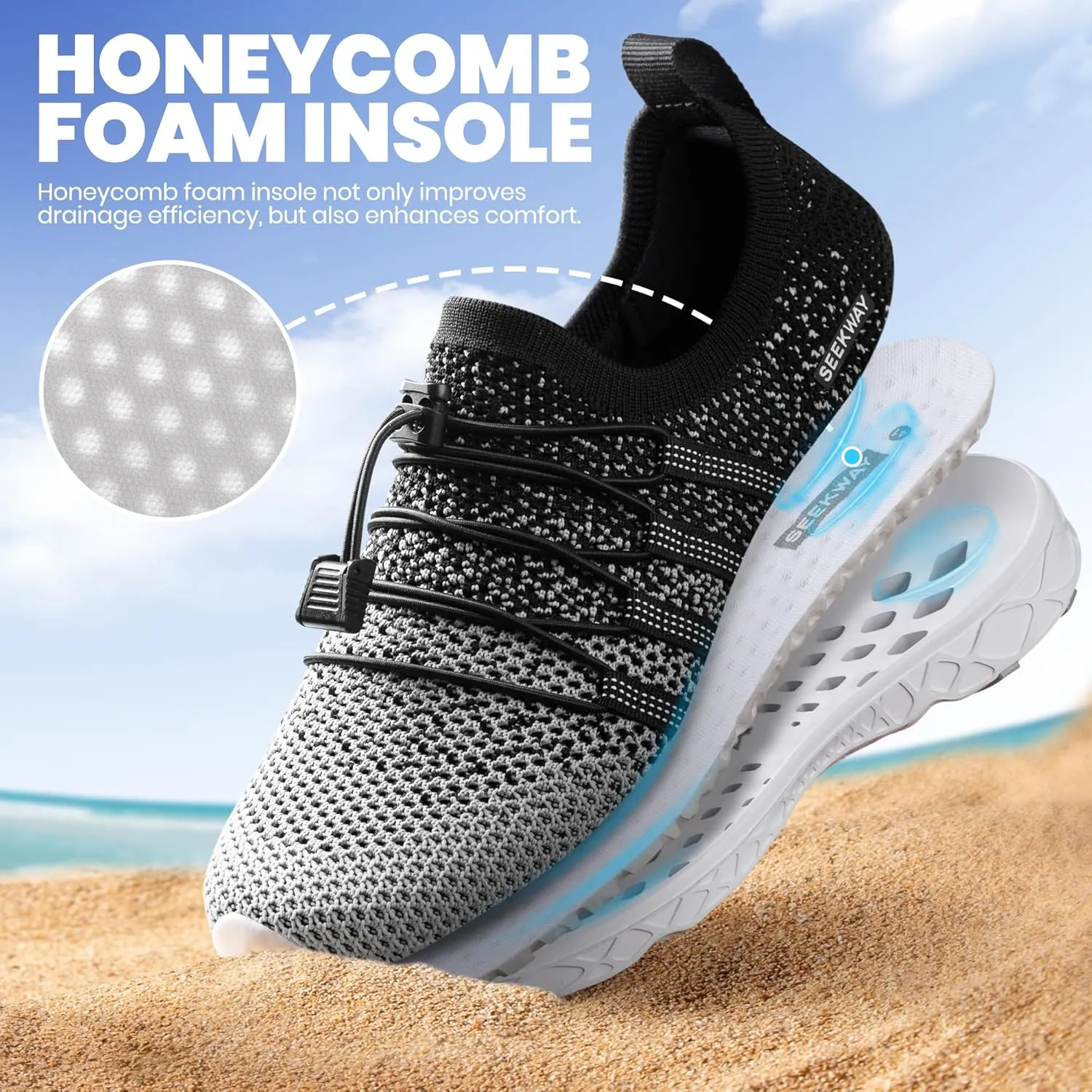 SEEKWAY Mens Womens Water Shoes Quick Dry Aqua Shoes Barefoot for Beach Surf Hiking Pool Water Sports