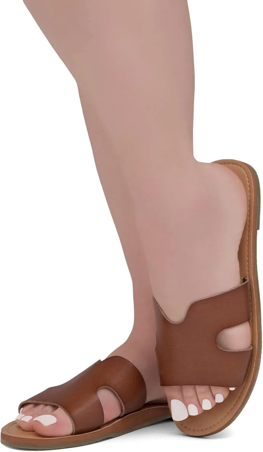 Shoe Land Women’s Flat Sandals – Comfortable Round Toe Casual Slides | Dressy Summer Mules with Cushioned Footbed | Travel, Beach & Everyday Slip-On Sandals 2025