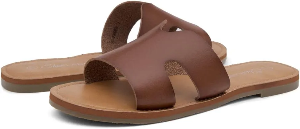 Shoe Land Women’s Flat Sandals – Comfortable Round Toe Casual Slides | Dressy Summer Mules with Cushioned Footbed | Travel, Beach & Everyday Slip-On Sandals 2025