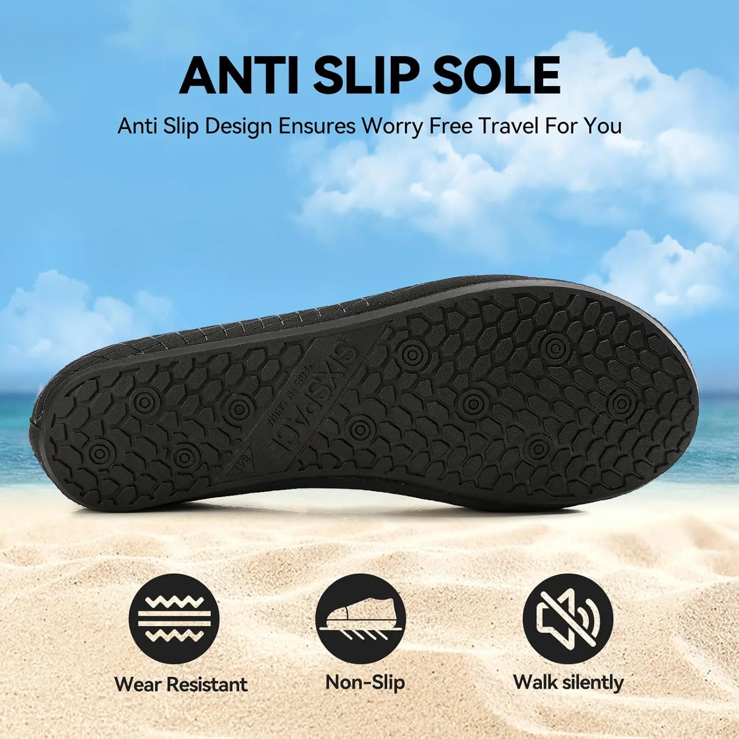 Sixspace Water Shoes for Women Men Aqua Socks Swim Shower Beach Barefoot Pool Quick-Dry Non Slip Lake Surf