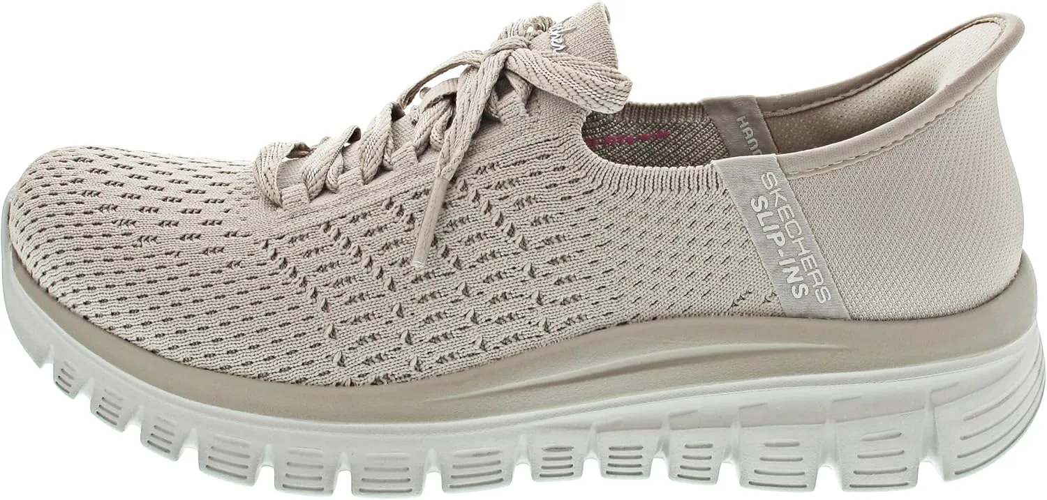 Skechers Modern Comfort Women's Women's Graceful-First Blush Hands Free Slip-Ins Sneaker, Taupe, 9