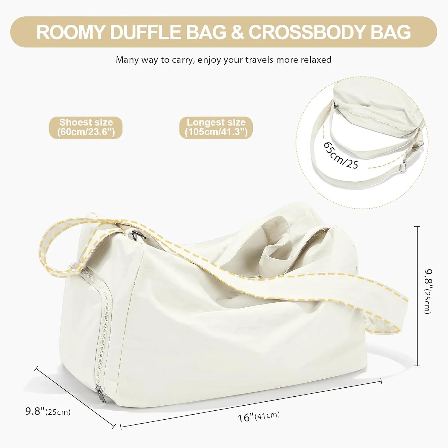 Small Gym Bag for Women Lightweight Carry on Gym Tote Bag, Workout Sport Duffle Bag with Shoe Compartment,Crossbody Shoulder Travel Bag for Swim, Yoge, Dance