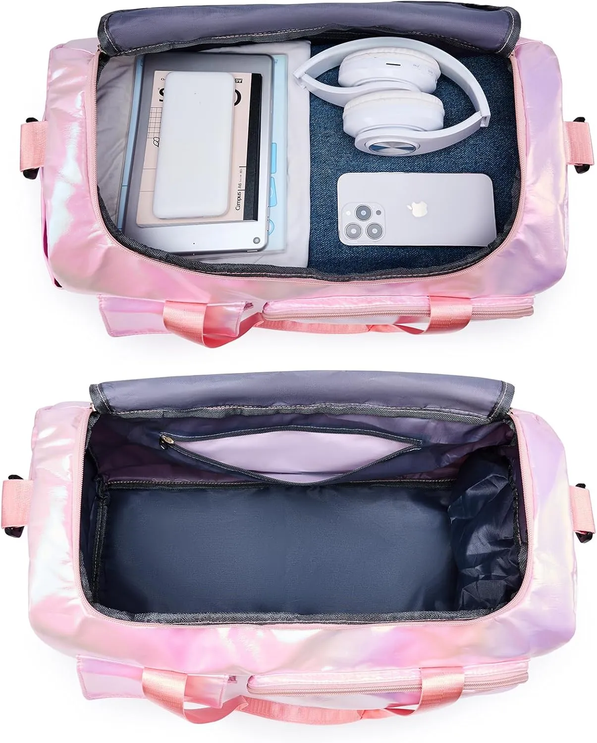 Small Gym Bag for Women, Travel Duffle Bag Carry On Weekender Bag with Shoe Compartment