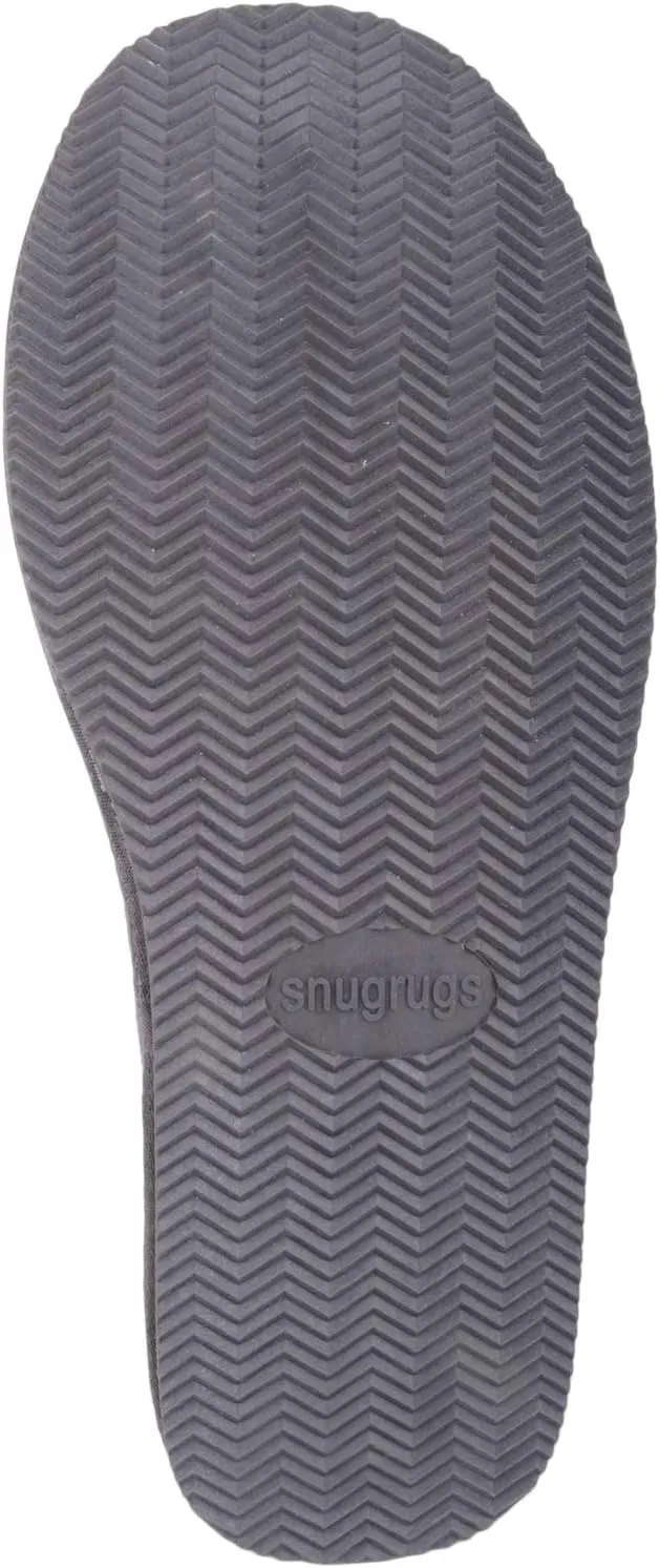 SNUGRUGS Men’s Newbury, Sheepskin Mule Rubber Sole Open Back Slippers