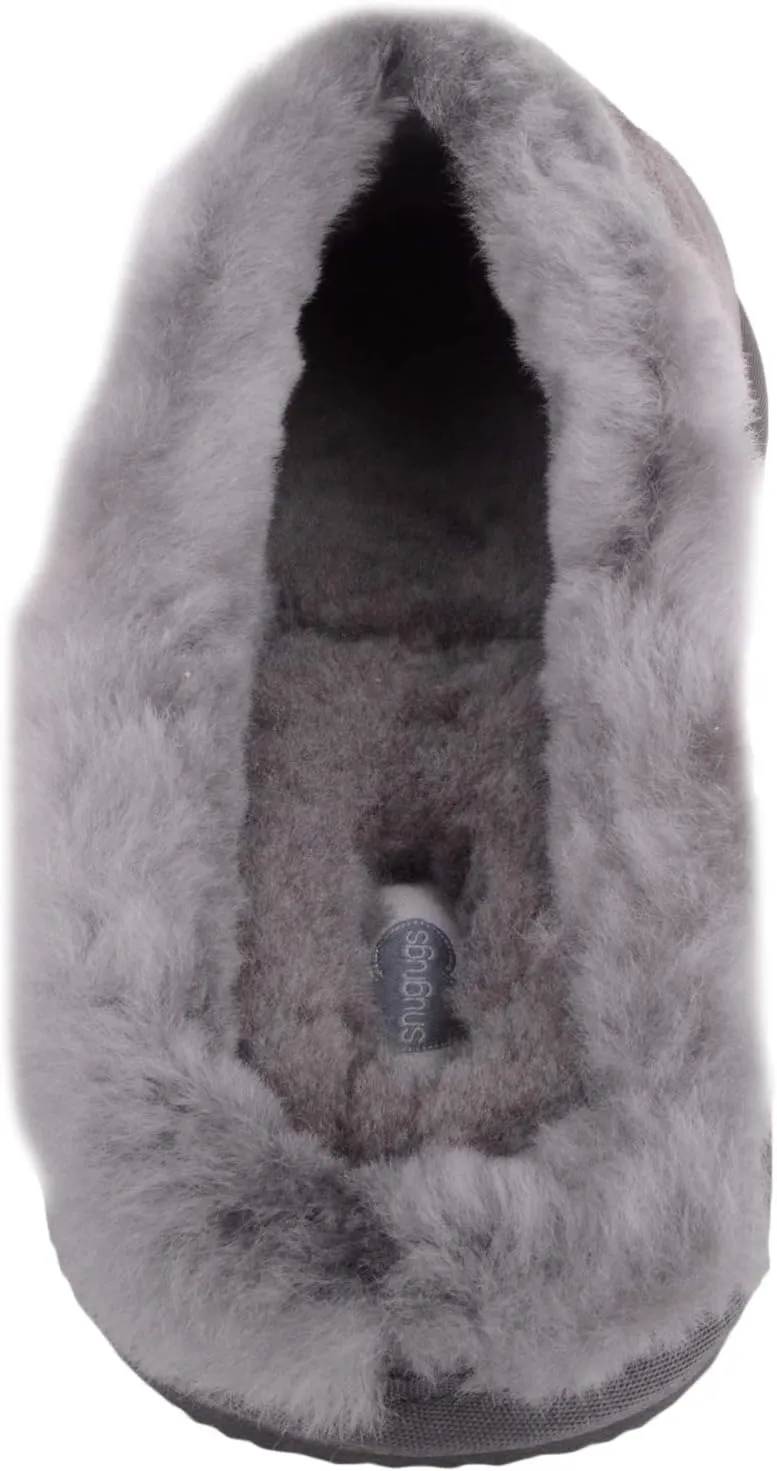 SNUGRUGS Men’s Newbury, Sheepskin Mule Rubber Sole Open Back Slippers