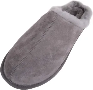 SNUGRUGS Men’s Newbury, Sheepskin Mule Rubber Sole Open Back Slippers