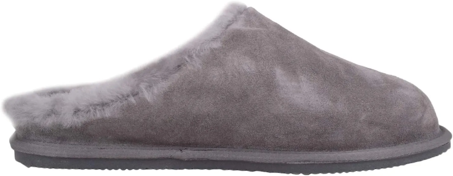 SNUGRUGS Men’s Newbury, Sheepskin Mule Rubber Sole Open Back Slippers