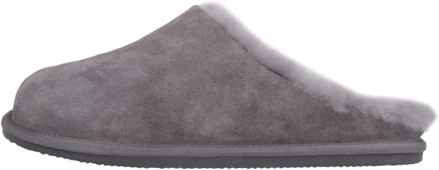 SNUGRUGS Men’s Newbury, Sheepskin Mule Rubber Sole Open Back Slippers