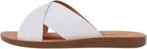Soda Women's Casual Slip On Sandals White 5.5